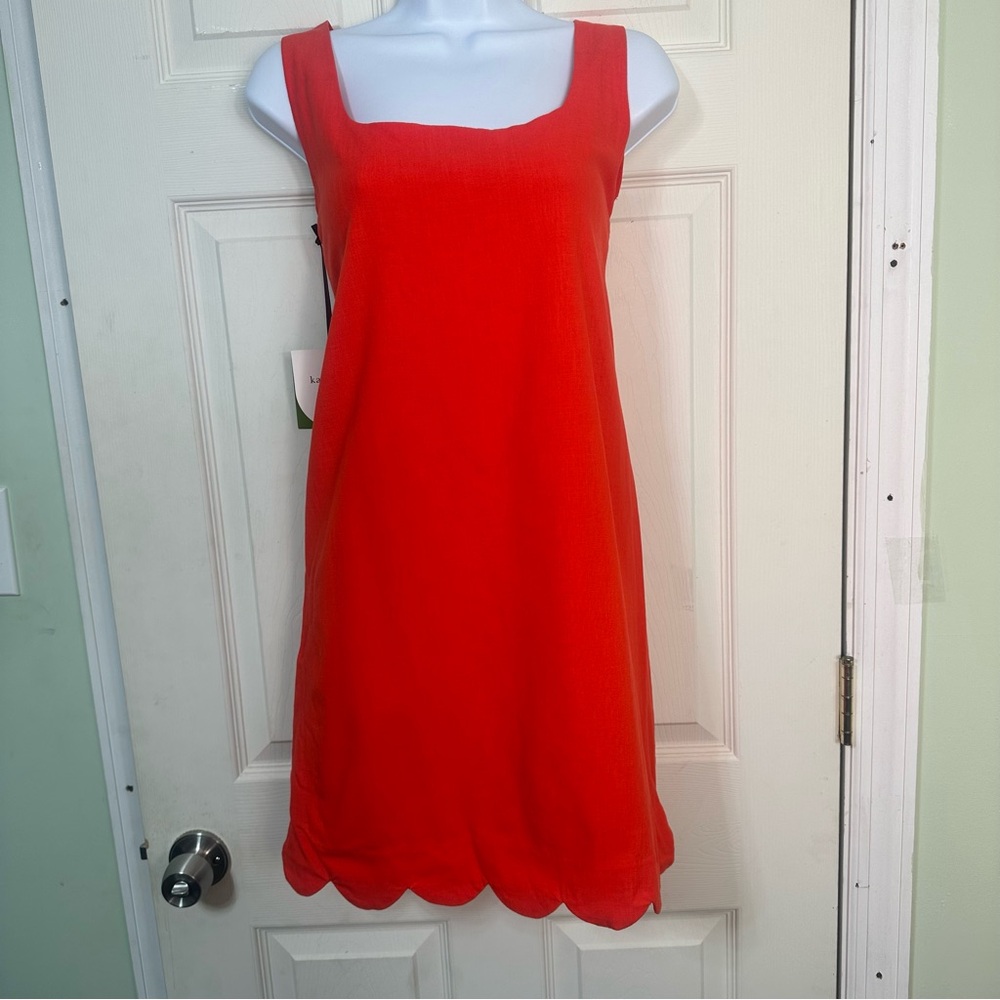 Kate Spade x Target Red Dress Sleeveless Scalloped Hem Mini Dress‎ Size XS NWT